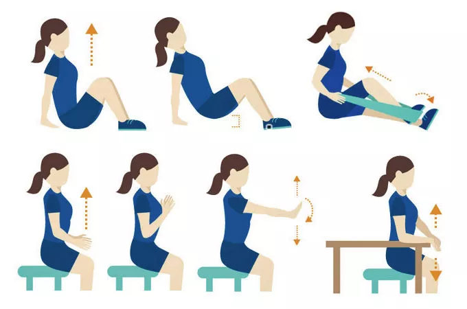 Примеры упражнений в положении сидя